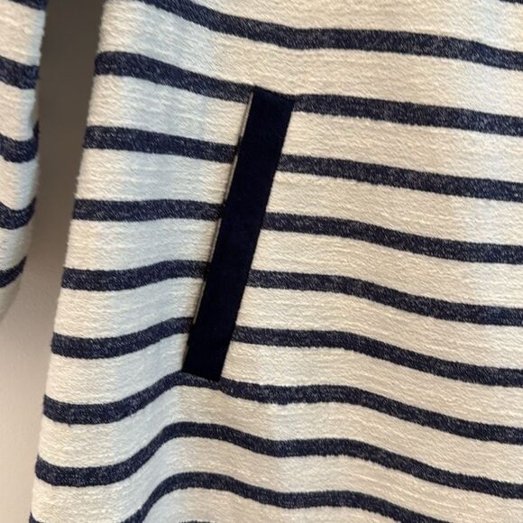 Luii Light Weight Blazer White Blue Striped One Button Size Large - Picture 3 of 9